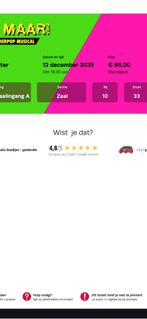 Doe Maar de Musical Leusden Afas d.d. 12 december 2025 19:30, Tickets en Kaartjes, Twee personen, December