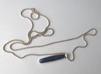 925 zilveren set grote Lapis Lazuli hanger lange ketting, Sieraden, Tassen en Uiterlijk, Antieke sieraden, Hanger, Met edelsteen