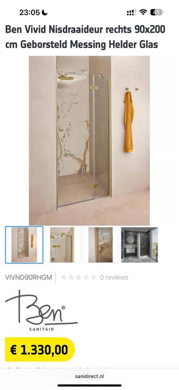 Ben Vivid nisdeur 90x200 cm – douchedeur – NP €1330! beschikbaar voor biedingen