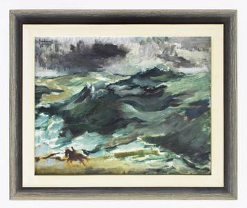 Ad Beekmans - schilderij - 'Ruiter aan Zee'  beschikbaar voor biedingen