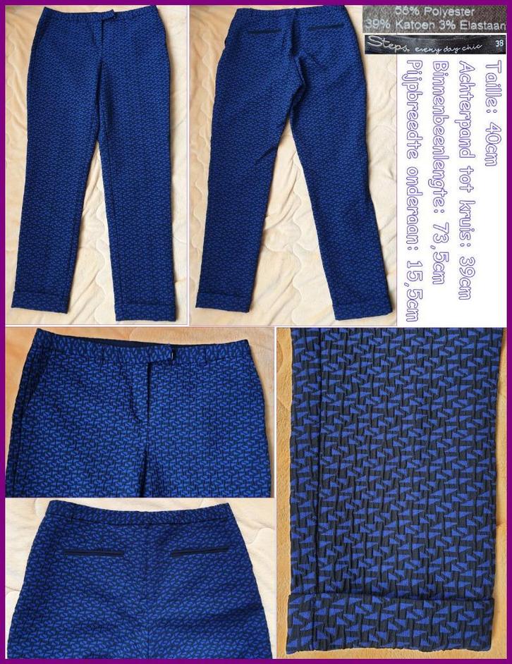 STEPS kobalt blauwe retro broek maat 38 nieuw, Kleding | Dames, Broeken en Pantalons, Nieuw, Maat 38/40 (M), Blauw, Lang, Ophalen of Verzenden