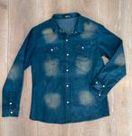 Spijkerblouse donkerblauw lichte stretch, Kleding | Heren, Ophalen of Verzenden, Nieuw, Blauw