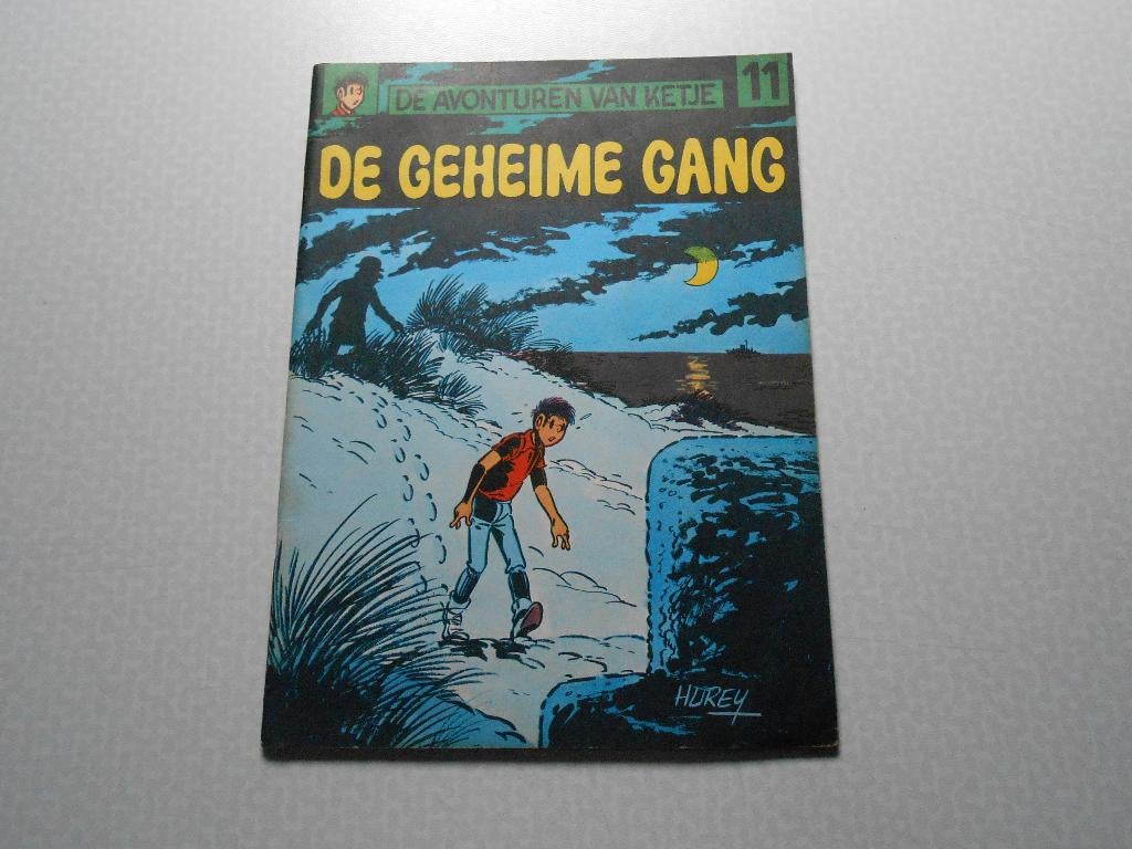 Ketje en co 11 De geheime gang 1970. 1 ste druk., Gelezen, Hurey, Eén stripboek, Ophalen of Verzenden
