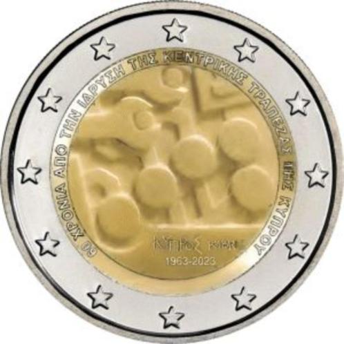 2 Euro Cyprus 2023 - 60 jaar Centrale Bank - UNC, Postzegels en Munten, Munten | Europa | Euromunten, Losse munt, 2 euro, Cyprus
