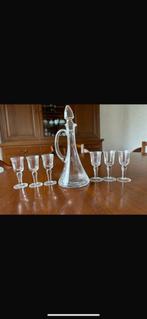 Karaf met 6 kleine glaasjes, Antiek en Kunst, Antiek | Glas en Kristal, Ophalen