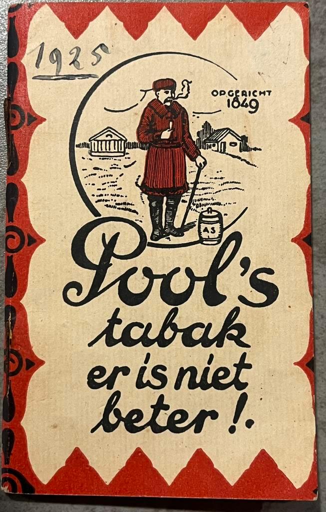 opschrijfboekje 1925 reclame Pool’s tabak Hoorn, Verzamelen, Merken en Reclamevoorwerpen, Gebruikt, Gebruiksvoorwerp, Ophalen of Verzenden