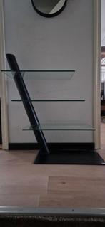 Strak stereomeubel met glasplaten, Minder dan 50 cm, Ophalen of Verzenden, Zo goed als nieuw, Glas
