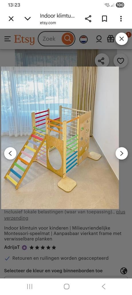 Houten Indoor Speeltoestel met Accessoires - Nieuwstaat, Kinderen en Baby's, Speelgoed | Buiten | Speeltoestellen, Ophalen, Zo goed als nieuw