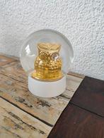 Sneeuwbol met uil goudkleur hxdrs 12x8 cm van Hema, Verzamelen, Beelden en Beeldjes, Ophalen of Verzenden, Nieuw, Dier