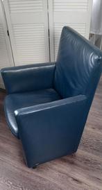 4 Blauw lederen fauteuils, Huis en Inrichting, Fauteuils, Ophalen of Verzenden