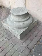 Antieke zandstenen pilaar poer ornament bentheimer sokkel, Tuin en Terras, Minder dan 60 cm, Rond, Ophalen of Verzenden, Zo goed als nieuw