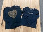 Twee donkerblauwe shirts voor meisje - maat 110, Gebruikt, Meisje, Ophalen of Verzenden, Shirt of Longsleeve