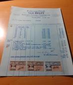 Van Delft kinderwagenfabriek Tilburg factuur 1937 met zegels, Verzamelen, Merken en Reclamevoorwerpen, Ophalen of Verzenden, Zo goed als nieuw