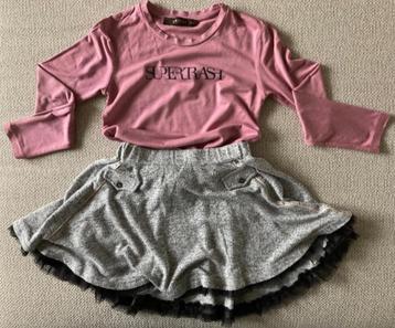 Jill&Mitch / Supertrash setje shirt + rok meisjes 122 / 128 beschikbaar voor biedingen