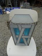erg mooie Franse glas-in-lood hanglamp / lamp, Antiek en Kunst, Ophalen