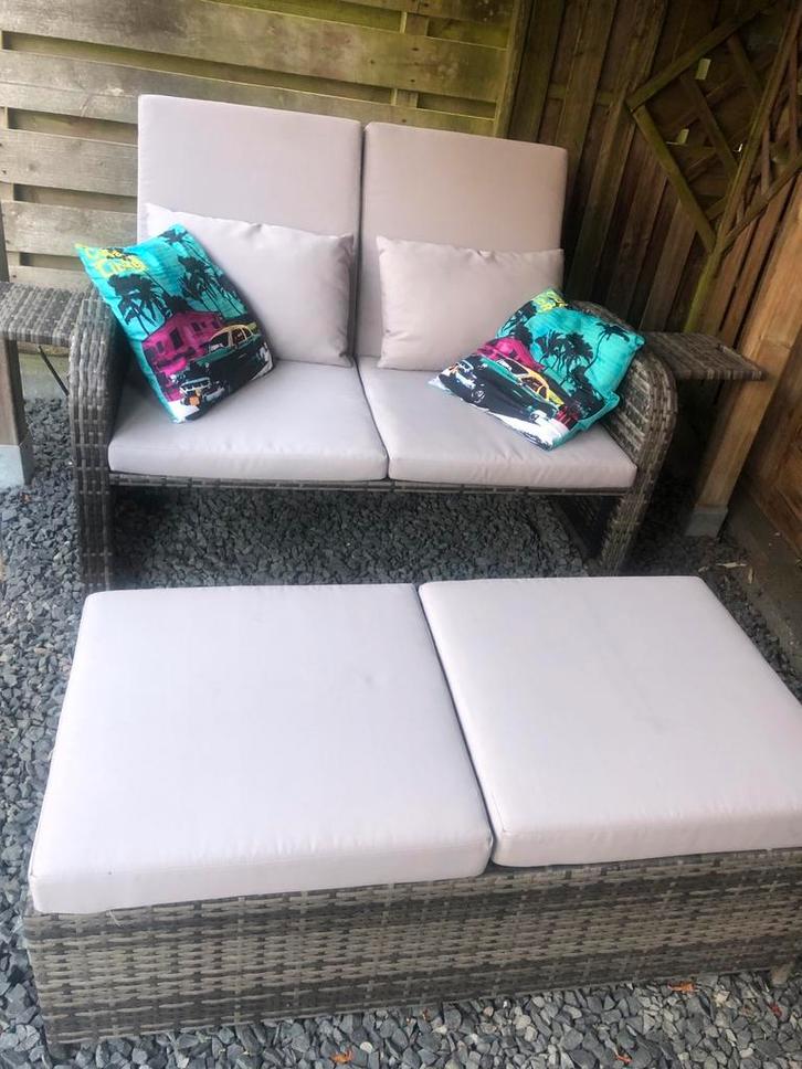 loungebankje, verstelbare rugleuning in diverse standen., Tuin en Terras, Tuinsets en Loungesets, Zo goed als nieuw, Loungeset