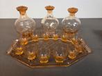 Glas servies rood glazen glaasjes karaf, Antiek en Kunst, Ophalen of Verzenden