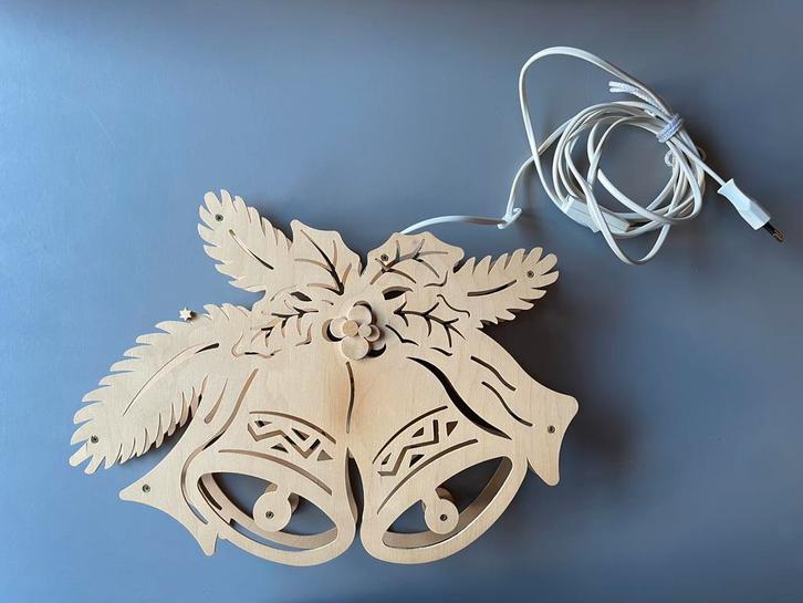Ratags Holzdesign, houten kerstklokken-lamp, Diversen, Kerst, Zo goed als nieuw, Ophalen of Verzenden