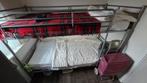 Mooie zilvergrijze metalen  stapelbed incl matrassen, Huis en Inrichting, Slaapkamer | Stapelbedden en Hoogslapers, 90 cm, Tweepersoons