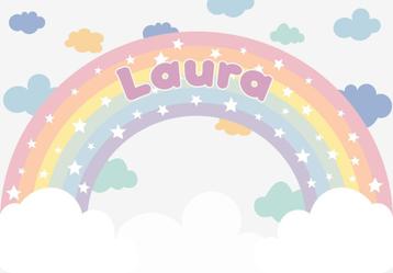 Regenboog behang kinderkamer - ook op maat en eigen naam beschikbaar voor biedingen