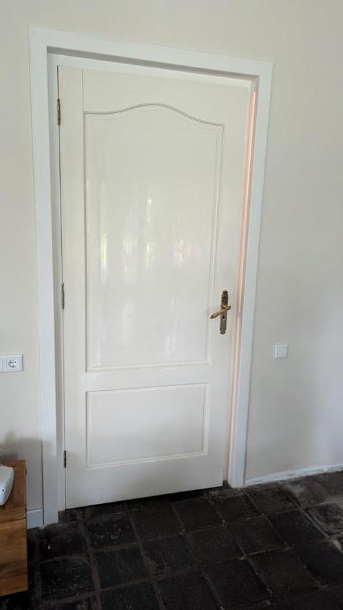 Massief houten paneeldeuren, Doe-het-zelf en Verbouw, Deuren en Horren, Gebruikt, Binnendeur, 200 tot 215 cm, 80 tot 100 cm, Glas