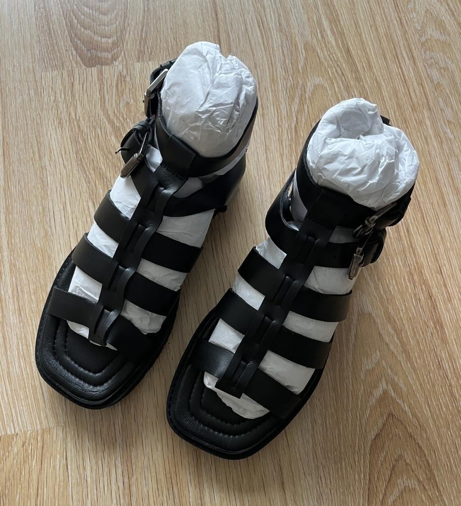 Gladiator sandalen merk Asra maat 39, Verzenden, Zwart, ASRA, Nieuw