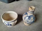 antieke aardewerk vaas en pot  vaas hoogte 21 cm pot hoogte, Ophalen of Verzenden