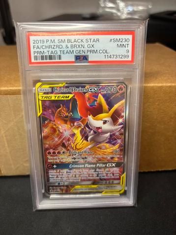 Charizard & Braixen #SM230 Promo PSA 9 beschikbaar voor biedingen