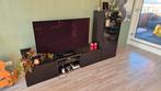 Ikea BESTA tv-opbergcombi zwartbruin/hoogglans, Ophalen, 100 tot 150 cm, Zo goed als nieuw, 200 cm of meer