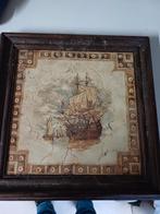 Vintage Schilderij Zeilschip Ingelijst, Ophalen of Verzenden
