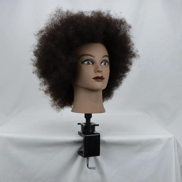 Kappershoofd 100% Menselijk Kroes Haar Oefenhoofd Kapperskop, Diversen, Schoolbenodigdheden, Nieuw, Verzenden