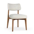 stoel minotti luxe eetkamerstoel maleena stof japandi stijl, Ophalen of Verzenden, Nieuw, Hout, Eén