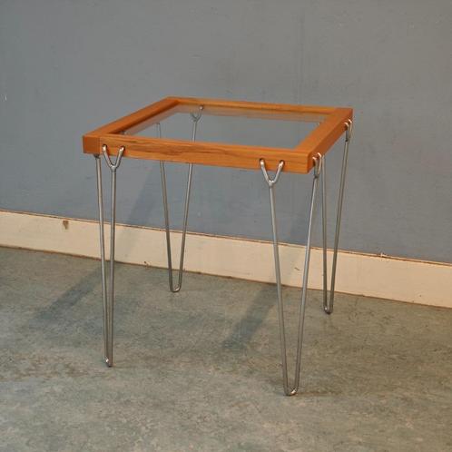 Vintage Hyllinge Møbler bijzettafel, Huis en Inrichting, Tafels | Bijzettafels, Zo goed als nieuw, Vierkant, Minder dan 45 cm