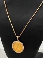14 karaat goud ketting met 22 karaat 10 gulden munt nieuw, Nieuw, Ophalen of Verzenden, Nvt, Nvt