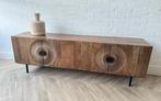 Magazijn Leegverkoop TV meubel Carved mangohout metaal zwart, Huis en Inrichting, Nieuw, Ophalen of Verzenden, Info@wkhome.nl