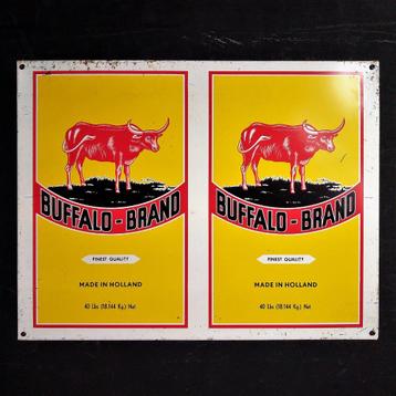 Oud Reclamebord BUFFALO BRAND Mozzarella 1963 Blik Verblifa beschikbaar voor biedingen