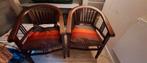 Vintage 2 Houten Stoelen incl kussens, Ophalen of Verzenden