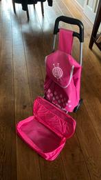 Wolplein trolley met garen verdeelzak, 30 cm of meer, Zo goed als nieuw, Roze, Wieltjes