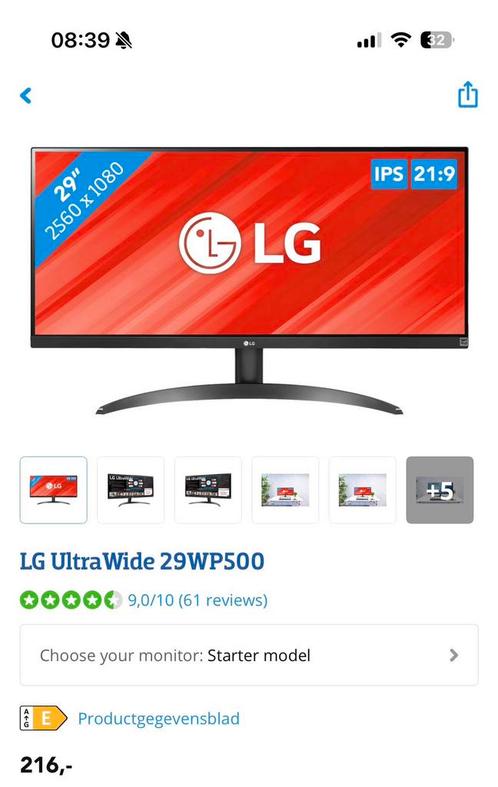 LG UltraWide 29WP500 - Zo goed als nieuw in doos, Computers en Software, Monitoren, Zo goed als nieuw, 61 t/m 100 Hz, Ultrawide