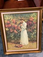 The rose garden -by Tom Bauning Reproductie, Ophalen, 50 tot 75 cm, Schilderij, 50 tot 75 cm