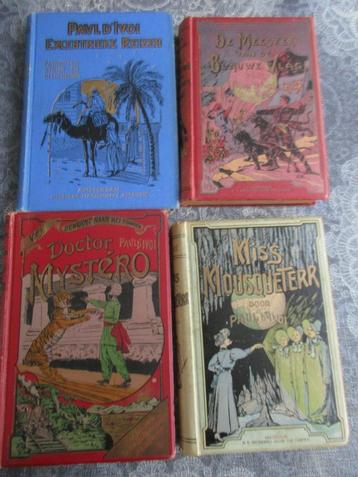 4 antieke avonturen boeken- Paul d'Ivoi  beschikbaar voor biedingen