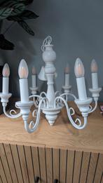Witte Hanglamp met 6 Armen kroonluchter, Ophalen of Verzenden, Zo goed als nieuw, Metaal, Modern