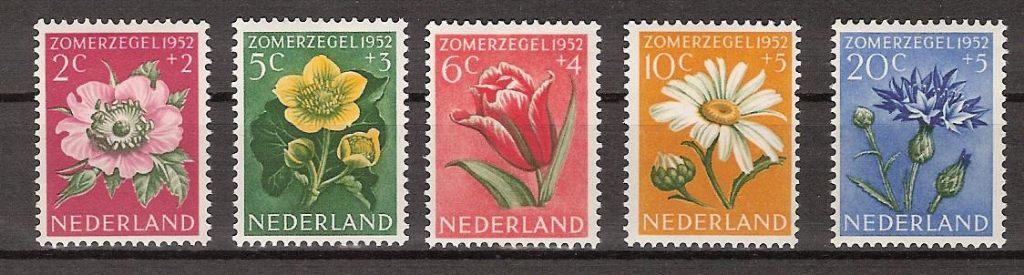 NVPH 583 - 587 ong Zomerzegels 1952 Nederland voor 10% CW, Postzegels en Munten, Postzegels | Nederland, Postfris, Na 1940, Verzenden