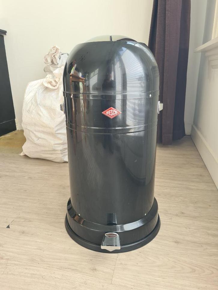 Wesco prullenbak maxi 40 liter met pedaal metaal, Huis en Inrichting, Woonaccessoires | Prullenbakken, Gebruikt, Metaal, 50 tot 75 cm