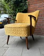 Mid-century fauteuil geel, Huis en Inrichting, Fauteuils, Ophalen, Gebruikt, 75 tot 100 cm, 50 tot 75 cm