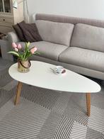 Witte ovale salontafel, Ophalen, Kunststof, Gebruikt, 50 tot 100 cm