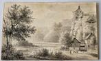 Pieter Caspar Christ (Nijmegen 1822-1888) Schloss Lohmen Dld, Antiek en Kunst, Kunst | Schilderijen | Klassiek, Ophalen of Verzenden