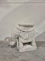 Vintage rotan rieten olifant plantentafel bijzettafel, Ophalen of Verzenden, Onbekend, Onbekend, Onbekend