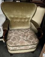 Vintage Oorfauteuil met Bloemmotief, Gebruikt, Minder dan 75 cm, Ophalen of Verzenden, 50 tot 75 cm
