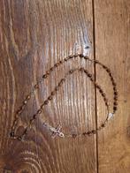 oude bruine stenen paternoster/rozenkrans, begin 1900, Antiek en Kunst, Antiek | Religie, Ophalen of Verzenden